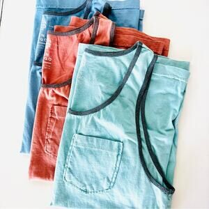 MENS SUN DIEGO Navy Blue Pink Aqua Grey Two Tone Sleeveless Tank Top Pocket S